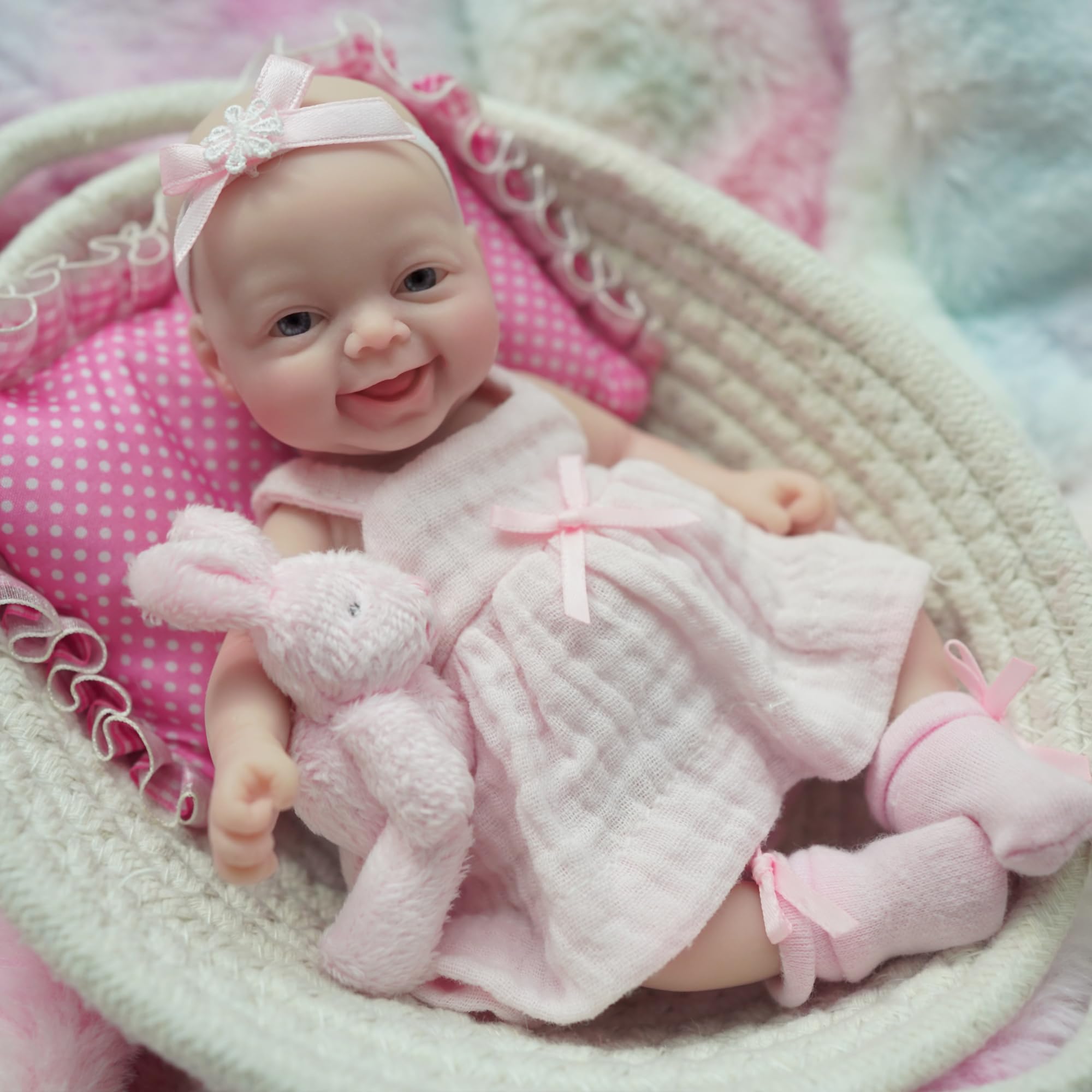 Reborn Baby Doll Silicone Realistic - 7 inch miniatuur siliconen full body