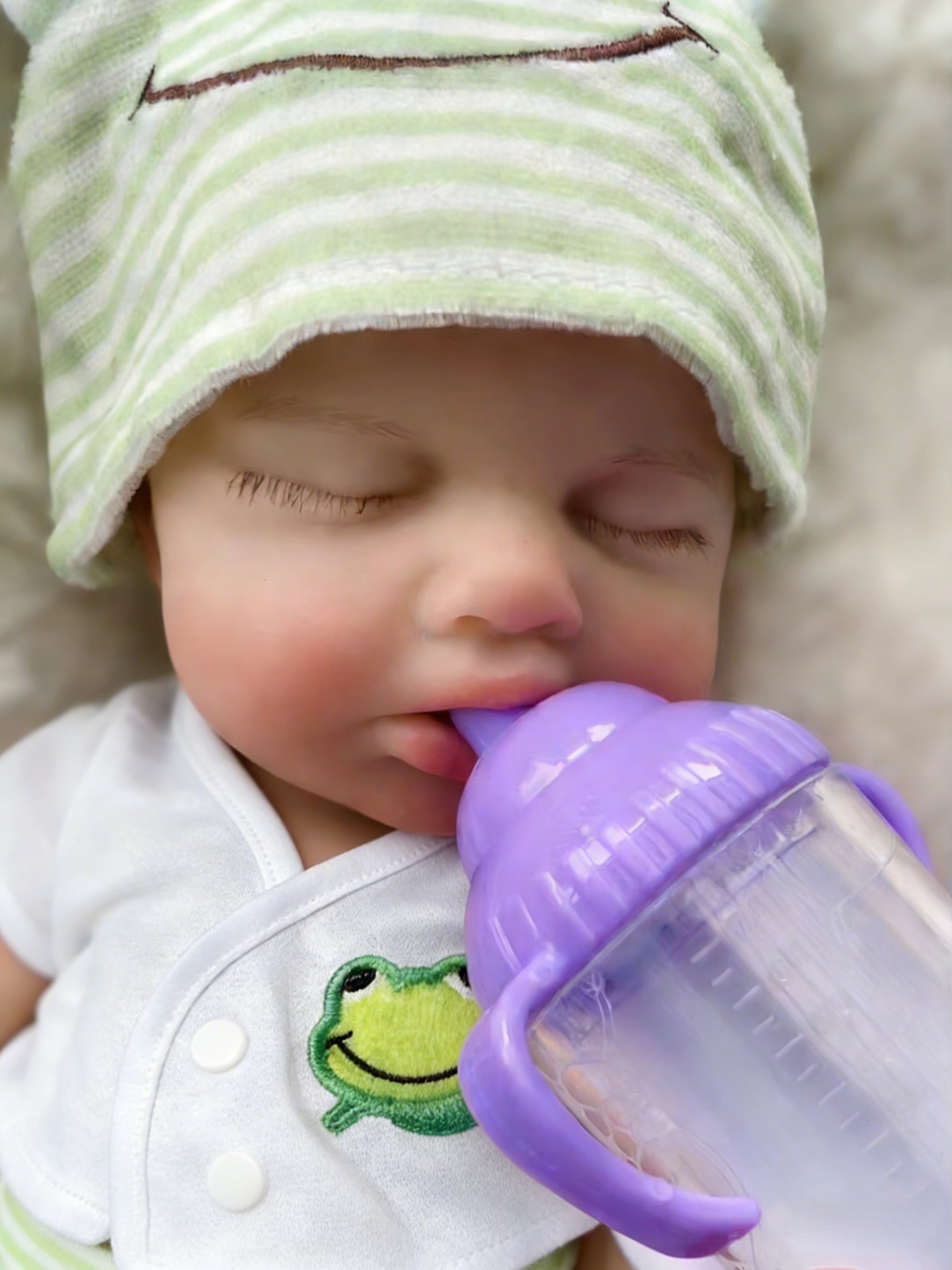 Reborn Baby Doll Silicone Realistic - OtardDolls Loulou kan zijn mond openen