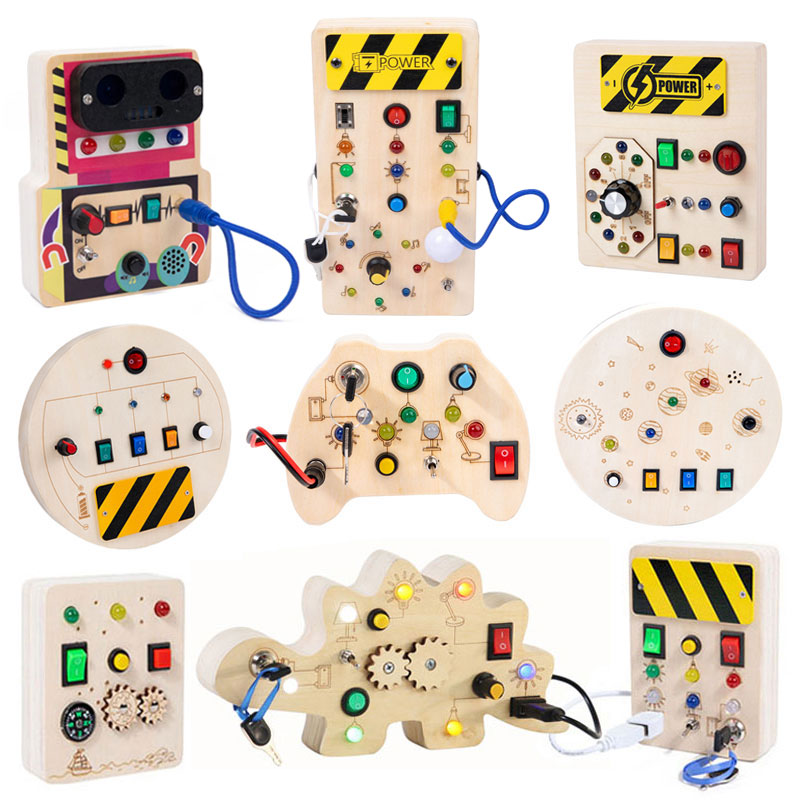 Montessori Wooden Busy Board Toddler - Montessori druk bord zintuiglijk speelgoed houten