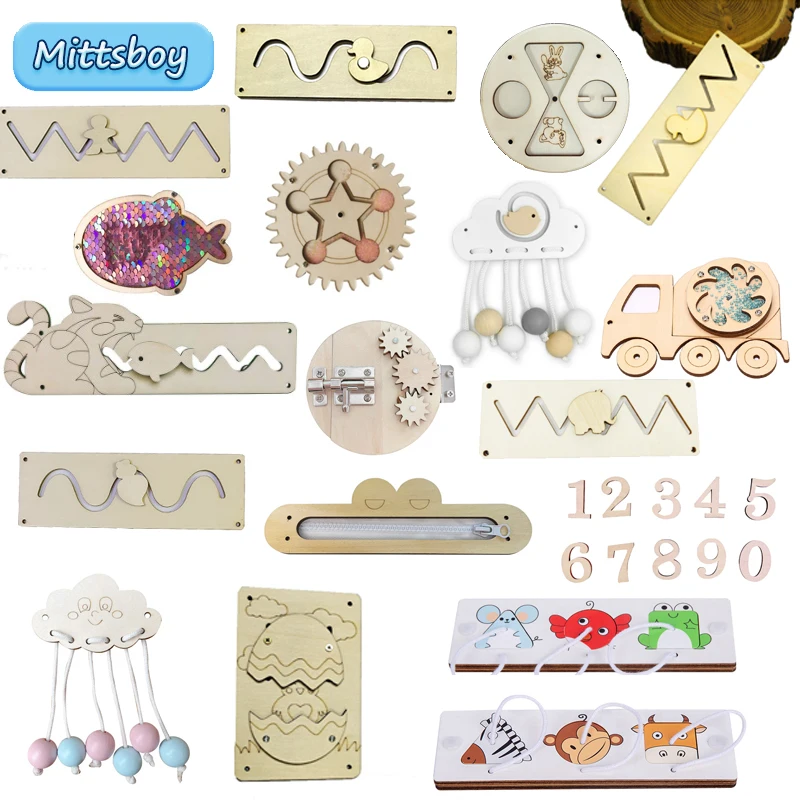 Montessori Wooden Busy Board Toddler - DIY Druk Bord Montessori Educatief Speelgoed
