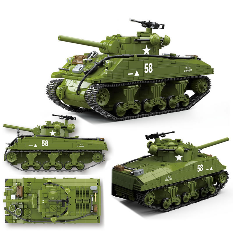 Lego Compatible Military Tank - Nieuwe Wereldoorlog Militaire Wapens M4A3 SHERMAN