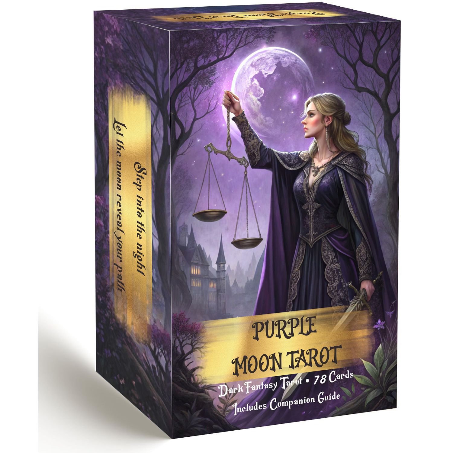 Tarot Cards Deck With Guidebook - Purple Moon Tarot Cards Deck met