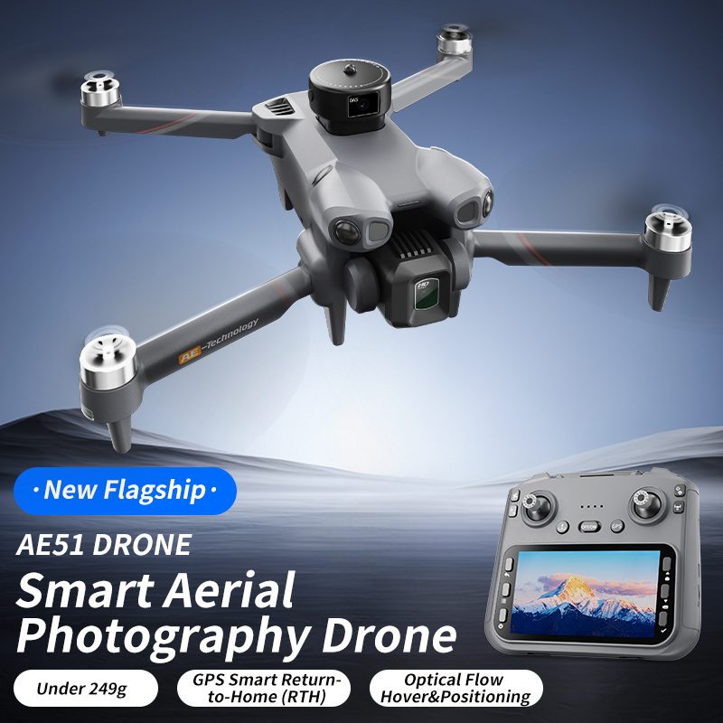 Fpv Brushless Rc Drone 4K - Opvouwbare RC Quadcopter AE51 GPS Drone
