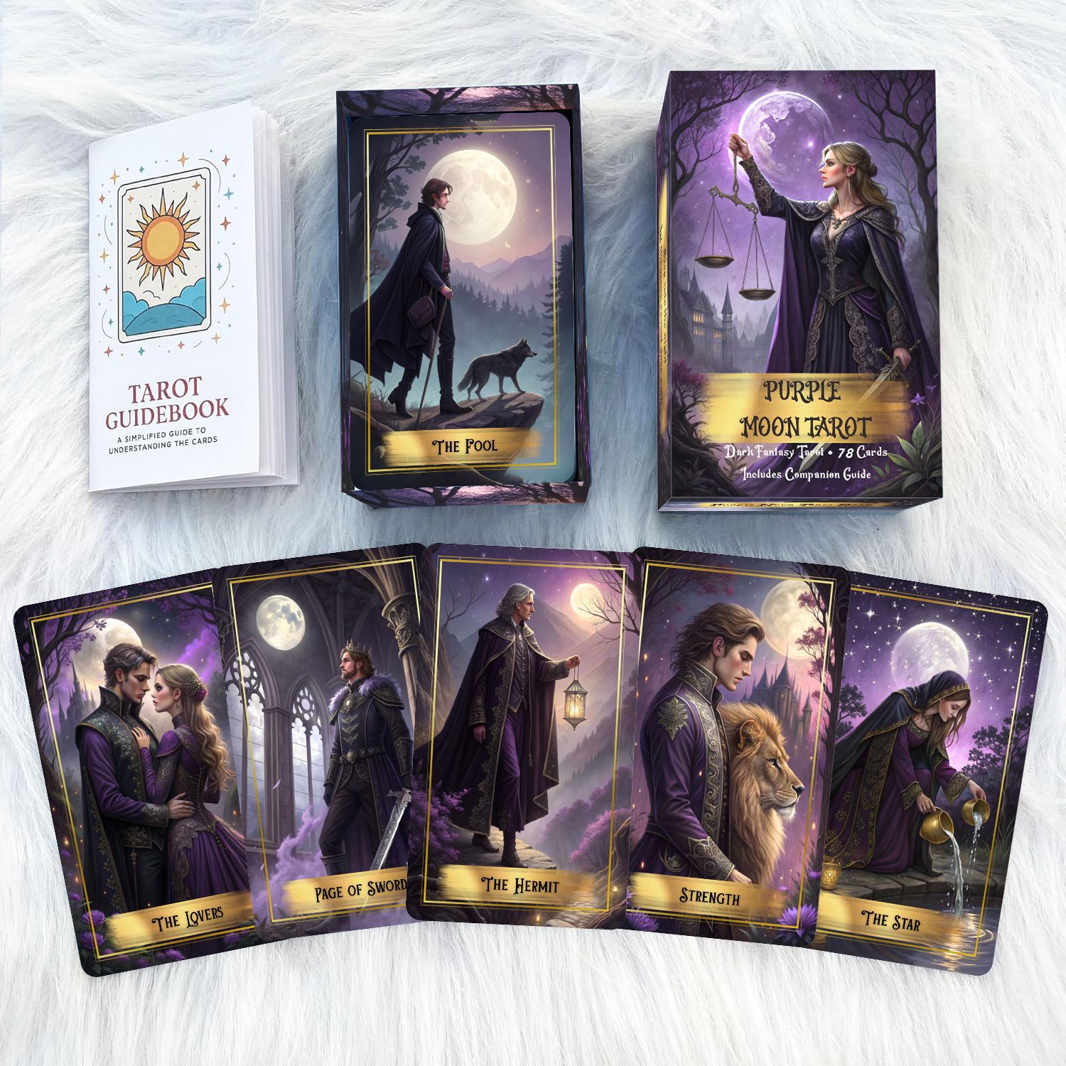 Purple Moon Tarot Cards Deck m - Tarot Cards Deck With Guidebook recensie en prijs